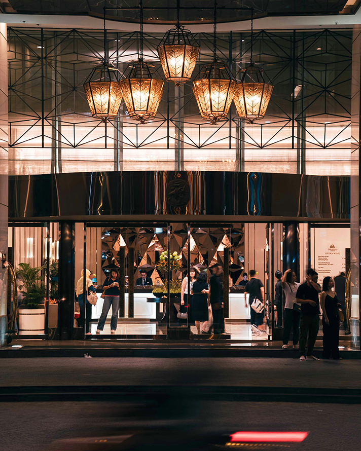 Luxury Hotel Valet Staging Area Night